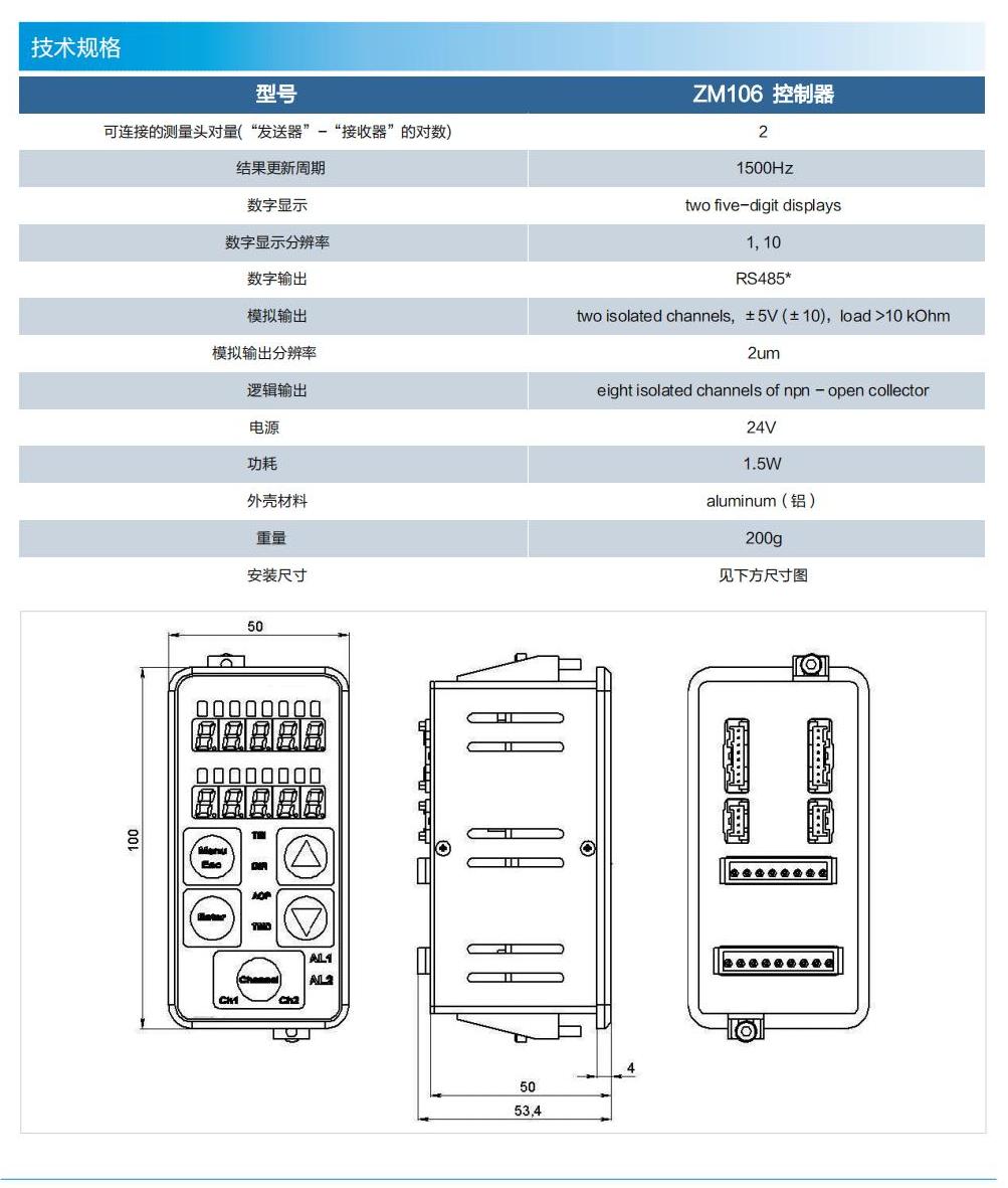 邊緣傳感器ZM106技術規格